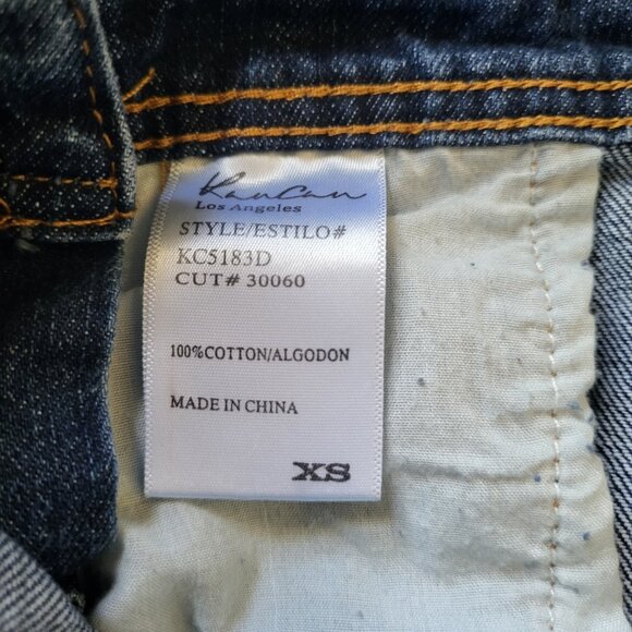 Kancan Denim Jeans Overall Shortalls Women's XS Blue Distressed Adjustable - Picture 7 of 7